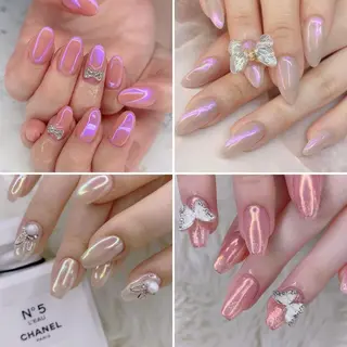 ネイル 渋谷／チップ長さ出し 👑アプレgel-xのネイルデザイン