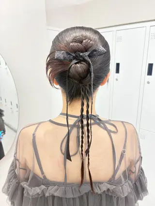 ロング ヘアアレンジ 馴染ませNo.1🧃 エクステ・アレンジのヘアスタイル