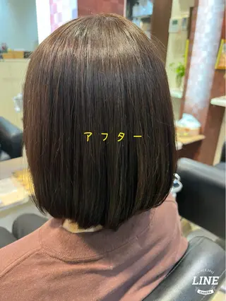 ミディアム カラー パーマ 織田 英之のヘアスタイル