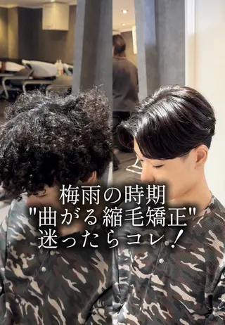 パーマ メンズ センターパート ／植田のヘアスタイル