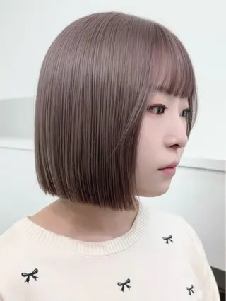 ショート カラー 失敗しないハイトーン ✨ミルクティー/ミワのヘアスタイル