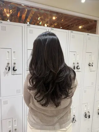 ロング aku💞韓国風🩷 ピンクカラー🎀🩷のヘアスタイル