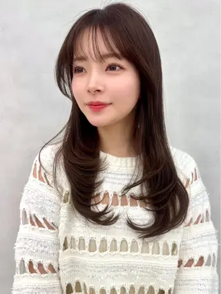 セミロング レイヤー×韓国 🇰🇷鈴木啓太のヘアスタイル