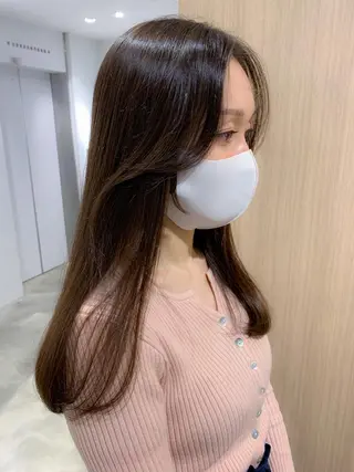 ロング カラー 新宿♥ハッシュカット 暖色カラー♥Unaのヘアスタイル