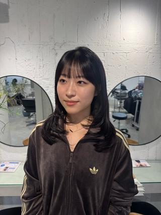 セミロング 絶対‼︎可愛い顔周り 💓レイヤー/しずくのヘアスタイル