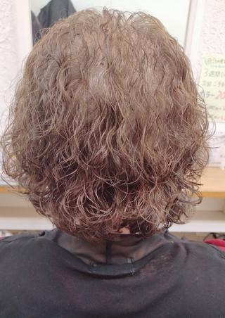 ミディアム パーマ 森長 咲子のヘアスタイル