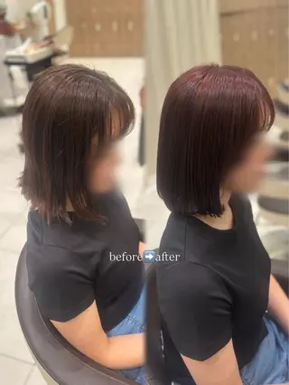ミディアム カラー 縮毛矯正/パーマ ⭐️安井七海のヘアスタイル