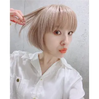 ショート カラー パーマ ヘアアレンジ メンズ キッズ BRAIDS💎愛子 大人ハイライト💎のヘアスタイル
