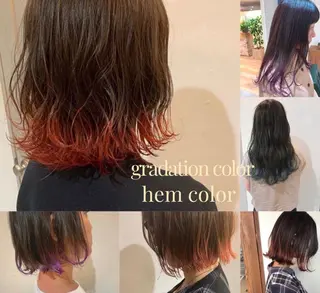 ミディアム カラー 比嘉 千咲のヘアスタイル