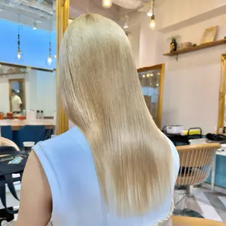 セミロング カラー 髪質改善【縮毛矯正】 北千住 田邉 澪のヘアスタイル