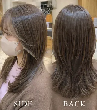 ロング カラー 奥谷 美代子のヘアスタイル