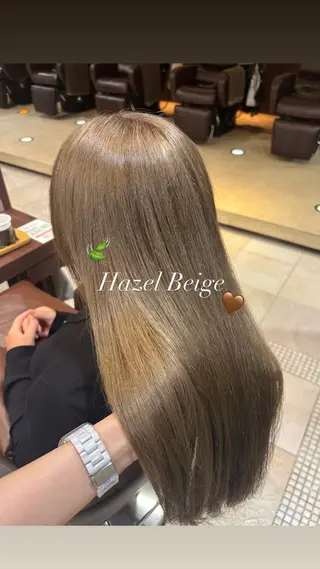 セミロング ベージュ/ピンク IBUKI🍒のヘアスタイル