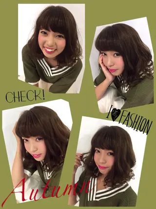 ミディアム カラー 韓国ヘア得意❤︎森澤 悠佳のヘアスタイル