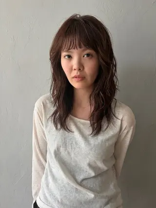 ミディアム カラー オリーブカラー/ 赤み消し特化/トモキのヘアスタイル