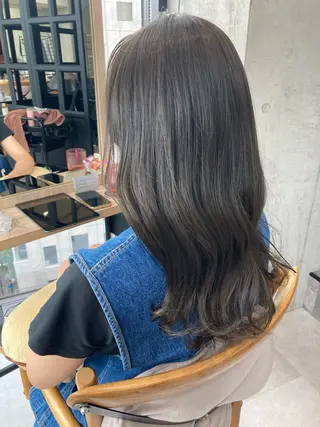 ミディアム ✨色持ちの良い艶 カラー✨蟹江真世のヘアスタイル