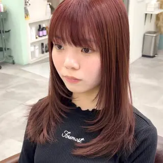 ロング カラー 天王寺韓国ヘア 小山歓実のヘアスタイル