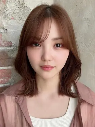 ミディアム 🧡くびれヘア/前髪 顔周り🧡久原結衣のヘアスタイル