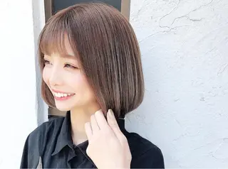 ミディアム カラー 前髪&顔周りカット/ 韓国レイヤー/シバタのヘアスタイル
