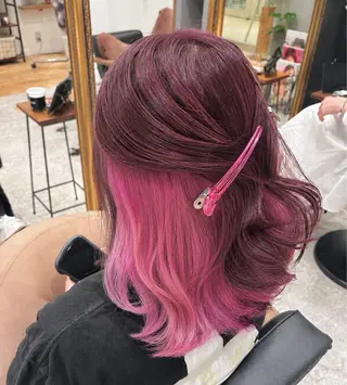 セミロング カラー ピンクカラーアレンジ 🩷AYANA🩷のヘアスタイル