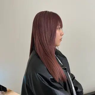 ロング カラー センターパート/カラ ーメッシュ📍ﾕﾘのヘアスタイル