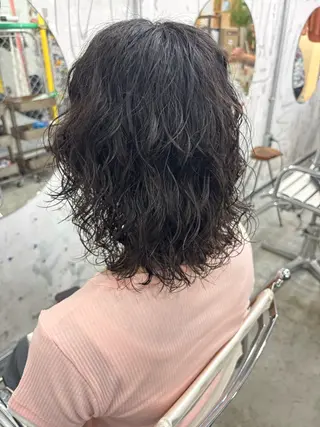 ミディアム パーマ 大西 柚羽のヘアスタイル