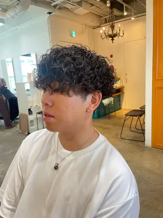 ミディアム カラー パーマ メンズ 韓国レイヤー/透明感 カラー/RIN🎀のヘアスタイル