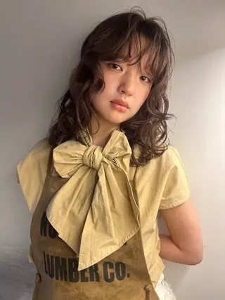 ミディアム カラー 🤍ボブ/ベージュ 🤍honoのヘアスタイル