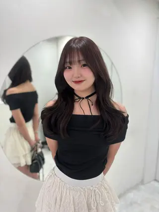 ロング 🎀暖色カラー🎀 韓国ヘア まなかのヘアスタイル