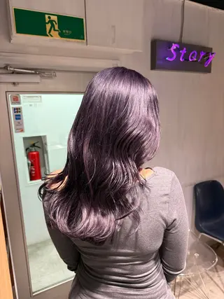ロング カラー NANAMI🩵 大人可愛い韓国ヘアのヘアスタイル