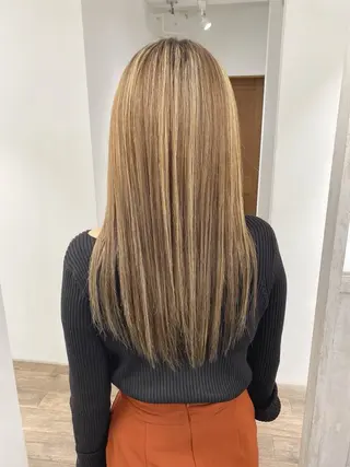 ロング カラー ハイライト⭐️上野 高広のヘアスタイル