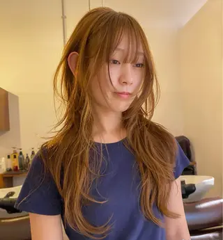 ロング カラー ヘアアレンジ 🎀韓国レイヤー 🎀白石菜々のヘアスタイル