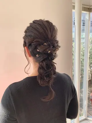 セミロング カラー パーマ ヘアアレンジ 加藤 綾華のヘアスタイル