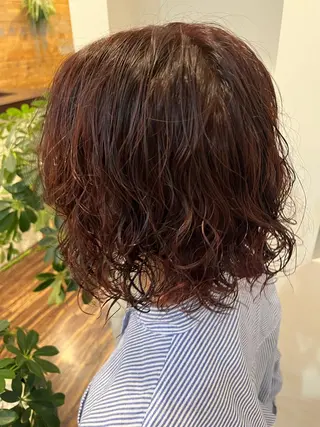ミディアム カラー パーマ 野呂 育摩のヘアスタイル