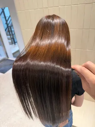 ロング パーマ ヘアアレンジ 縮毛矯正/髪質改善/ ブリーチ毛/木元渓太のヘアスタイル