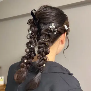 セミロング ヘアアレンジ Mieux Hair ひなこ🫧のヘアスタイル