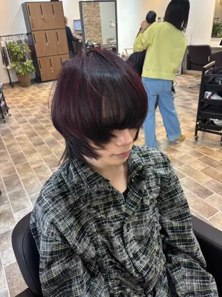 ショート メンズ ヘアカラー&縮毛矯正 STAR☆RIVERのヘアスタイル