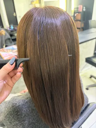 セミロング カラー 🍵rinka 🍵カラーモデル募集のヘアスタイル
