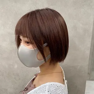 セミロング 韓国風ベージュ🤎 赤みなし🌿横浜🤎のヘアスタイル