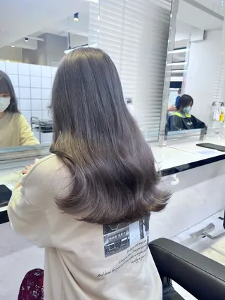 セミロング カラー ヘアアレンジ 💕上野美容師☁ ブリーチ💖サワのヘアスタイル