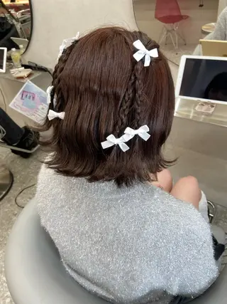 ミディアム ヘアアレンジ 新宿/韓国ヘア 中明度カラー/かやのヘアスタイル