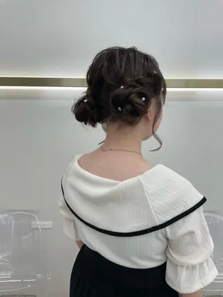 セミロング ヘアアレンジ CARELLY Rukaのマツエク・マツパデザイン