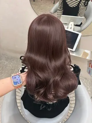 セミロング カラー Rio🎀ブリーチ なし透明感♡顔周り♡のヘアスタイル