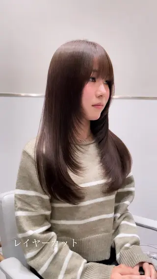 ロング レイヤーカット/透明 感カラー🐬永井瑠栞のヘアスタイル