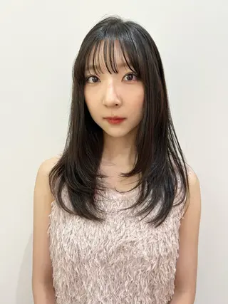 セミロング カラー 髪質改善/レイヤー/ お顔まわり/Ami.のヘアスタイル