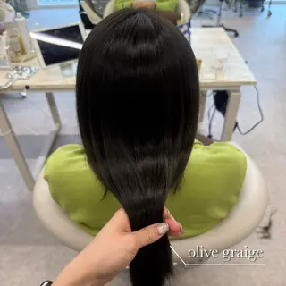 ロング カラー 縮毛矯正/ベージュ カラー🧸綾里のヘアスタイル
