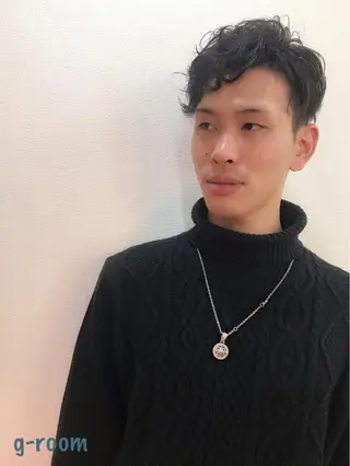 ショート パーマ メンズ 大山 雅矢のヘアスタイル