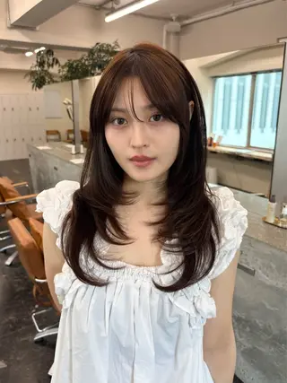 ミディアム 透明感カラー/顔周り カット/ののか💞のヘアスタイル