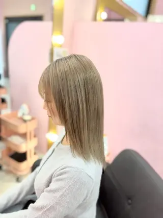 セミロング カラー 甘ふわgirly🎀 ハイトーン🤍Ramのヘアスタイル