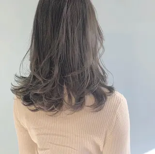 セミロング カラー ヘアアレンジ Aloa透明感ヘア ♡kanami♡のヘアスタイル