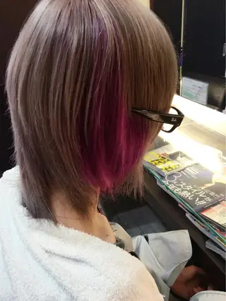 ミディアム カラー メンズ 熊谷 奈菜のヘアスタイル